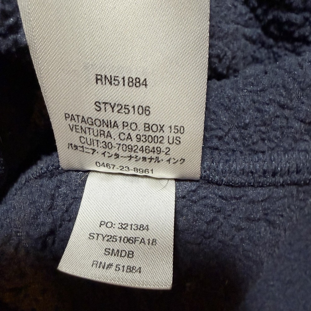 Patagonia Diamond Capra Fleece Pullover Hoodie Sweater Womens S Navy Blue - Picture 12 of 13